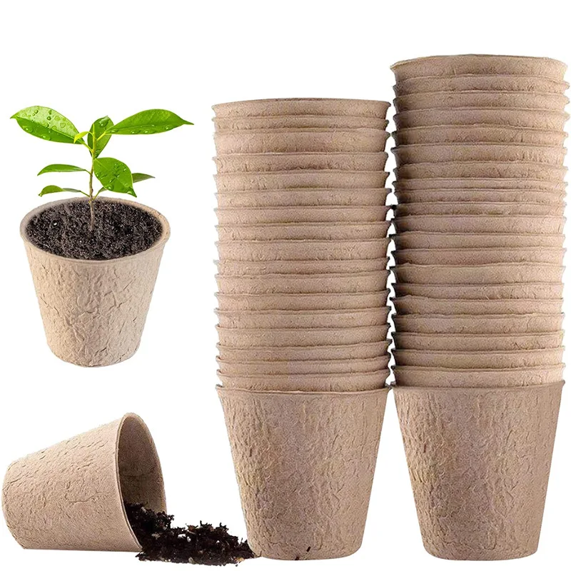 Peat Pellet Tray - 50 Pcs Garden Round Peat Pots