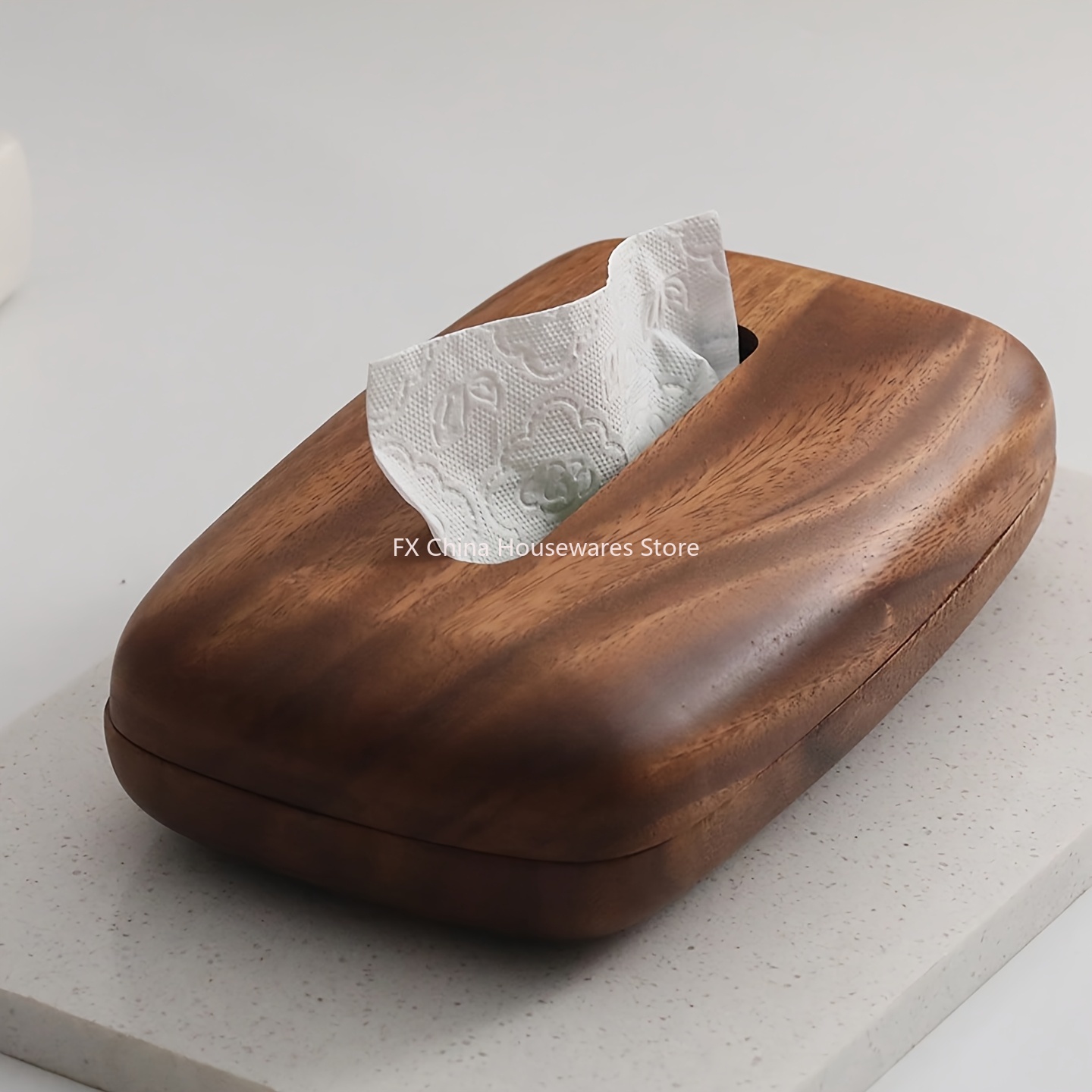 Walnut Wood Tissue Box Cover H - Agar Tissue Culture 评论和价格